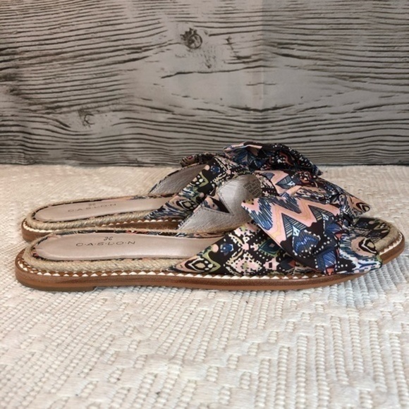 Caslon Darcie Morrocan Bow Fabric Slide Sandal 6.5 - Picture 8 of 13